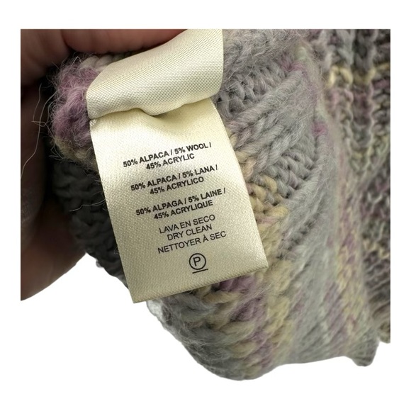 NICHOLAS | S Small Pastel Striped Alpaca Crew Sweater Oversized - Picture 6 of 11